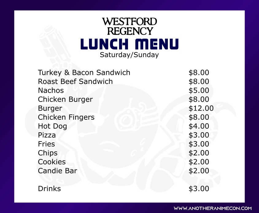 lunch menu regency 2021